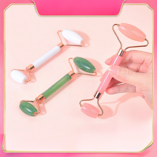 Double-head roller facial massager noire